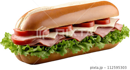 美味しそうなハムサンドイッチ 美味しそうなハムサンドイッチ 112595303