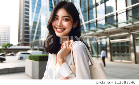 振り向いたビジネスウーマン 振り向いたビジネスウーマン 112595340