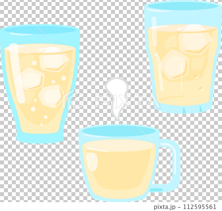 Drinks with soda, hot water, and water 112595561