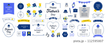 父の日のデザインアイデアセット（英字）　白バック 112595807