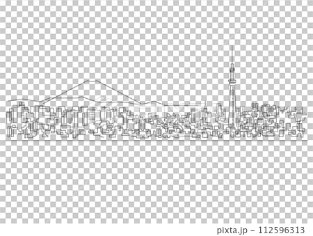nuance_illustration_日本東京,富士山,城市,風景 nuance_illustration_日本東京,富士山,城市,風景 112596313