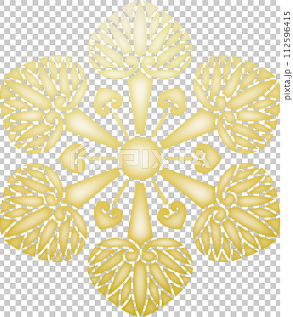 Family crest Banshu six hollyhocks [gold] 112596415