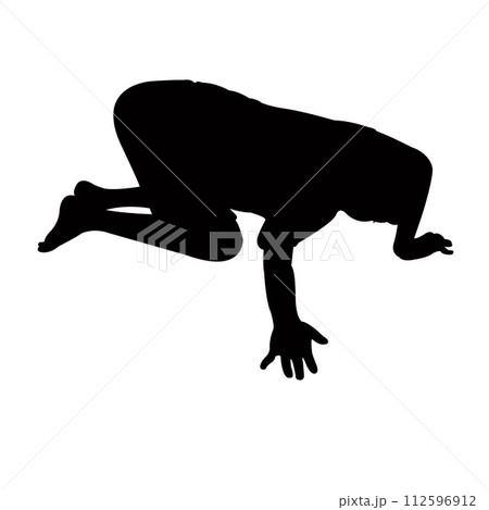 a boy body silhouette vector 112596912