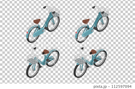 等距插圖：自行車（向前/向後） 112597094