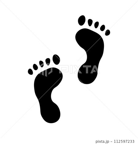 black vector feet icon on white background black vector feet icon on white background 112597233