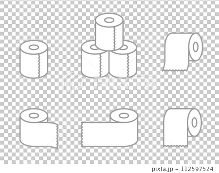 衛生紙線條畫圖示集(變體) 衛生紙線條畫圖示集(變體) 112597524