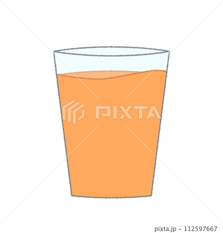 コップに入った飲み物のクレヨンイラスト コップに入った飲み物のクレヨンイラスト 112597667