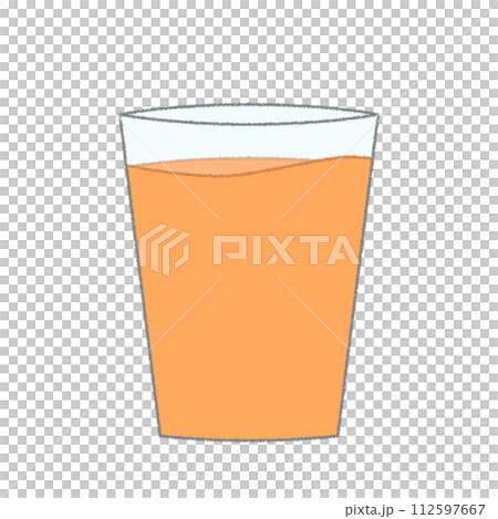 コップに入った飲み物のクレヨンイラスト コップに入った飲み物のクレヨンイラスト 112597667