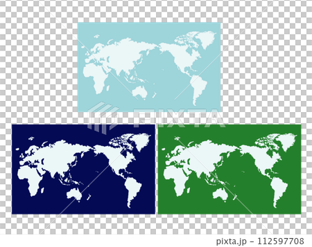 World map_Real style 3 color set 02 World map_Real style 3 color set 02 112597708