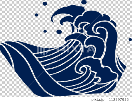 波浪插畫剪影素材 112597936