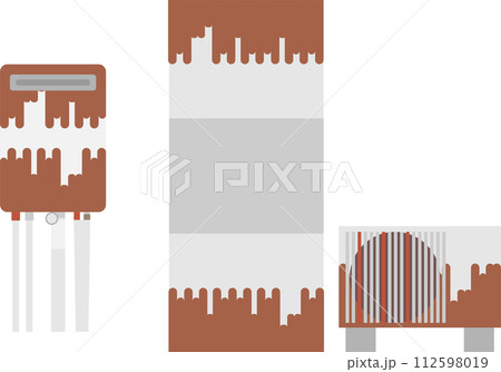 錆びた給湯器のイメージ素材セット 錆びた給湯器のイメージ素材セット 112598019