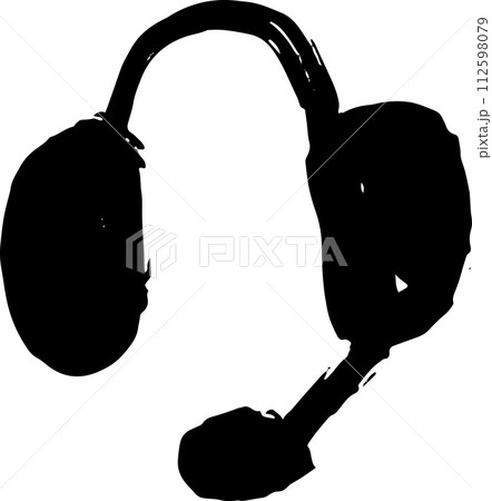 Dry Brush Grunge Icon Headphone for Support 112598079
