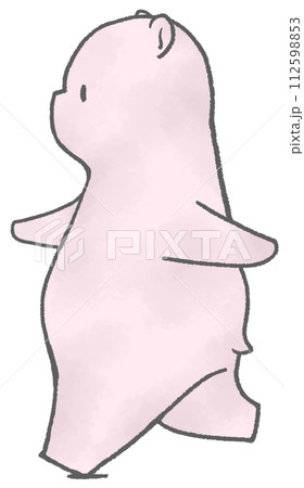 左に向かって歩くしろくま（桜色） 112598853