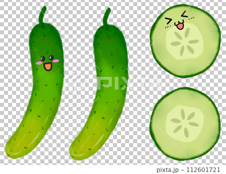 Vegetable Illustration - Character - Cucumber Vegetable Illustration - Character - Cucumber 112601721