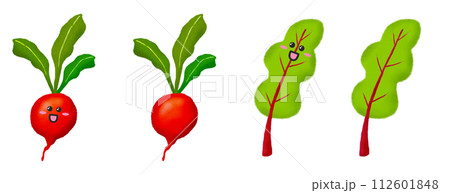Vegetable Illustration - Characters - Radish Vegetable Illustration - Characters - Radish 112601848