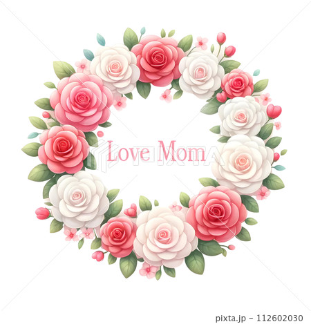 pink rose flowers in a shape of heart 112602030