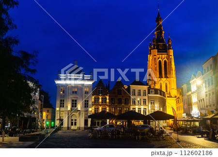 Saint Martin's Church of Kortrijk at dusk 112602186