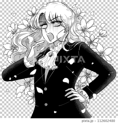 レトロ少女漫画風・決定的敗北をきすお金持ちのライバルキャラ レトロ少女漫画風・決定的敗北をきすお金持ちのライバルキャラ 112602480