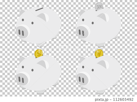 Set of money and piggy bank illustrations_2 112603492