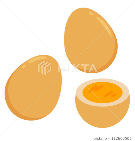 うずらの卵の燻製。ベクターイラスト。 112603503