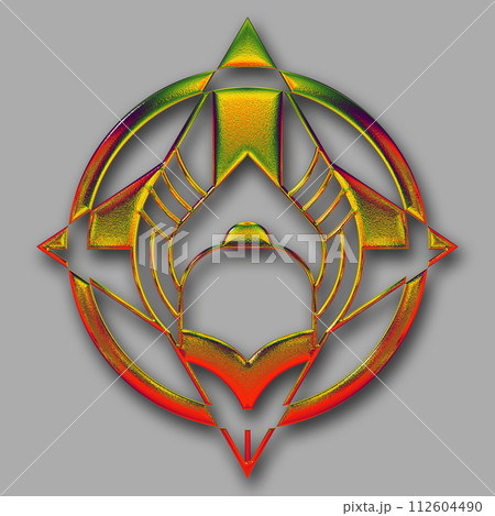 3D luxury metallic creative ornament 112604490