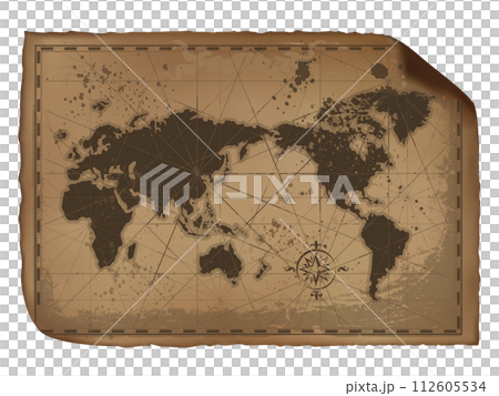 World map_Old map 02_Brown World map_Old map 02_Brown 112605534