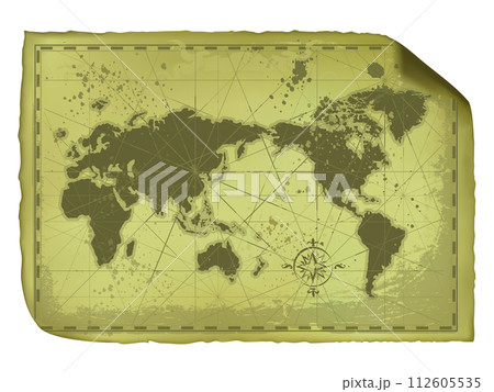 世界地図＿古地図02＿グリーン 112605535