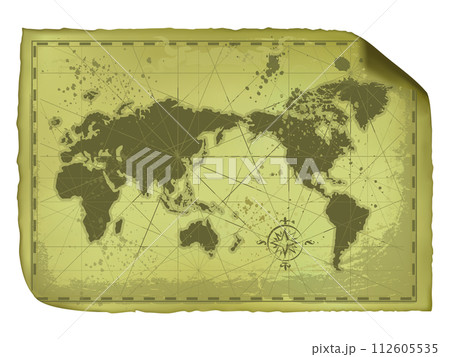 世界地図_古地図02_グリーン 世界地図_古地図02_グリーン 112605535