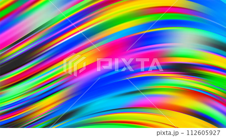 Abstract multicolor liquid flow brushstroke lines. Vibrant gradient swirl wave. Abstract multicolor liquid flow brushstroke lines. Vibrant gradient swirl wave. 112605927