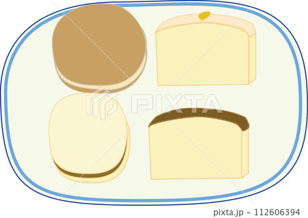 焼き菓子4種盛り合わせプレートのイラスト 112606394
