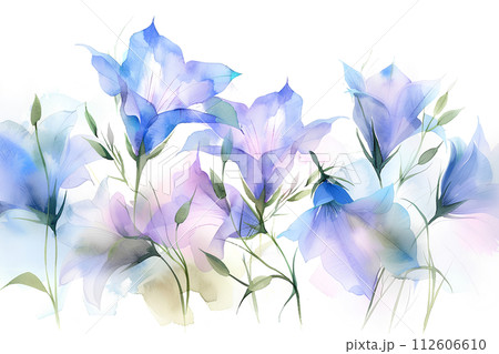 桔梗の花(水彩画)「AI生成画像」 桔梗の花(水彩画)「AI生成画像」 112606610