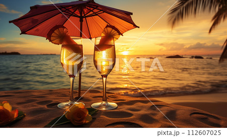 Colorful cocktails on luxury beach resort Colorful cocktails on luxury beach resort 112607025