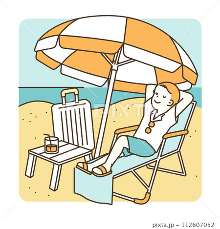 beach summer vacation simple flat vector illustration beach summer vacation simple flat vector illustration 112607052