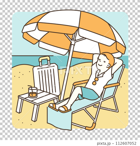 beach summer vacation simple flat vector illustration beach summer vacation simple flat vector illustration 112607052