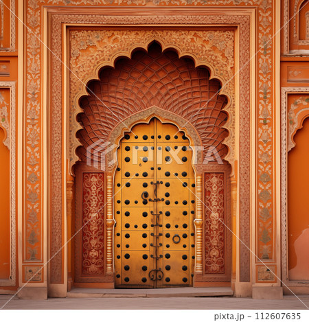 Ornamental door in India Ornamental door in India 112607635