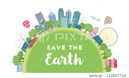 エコな街並み　地球を守ろう 112607710