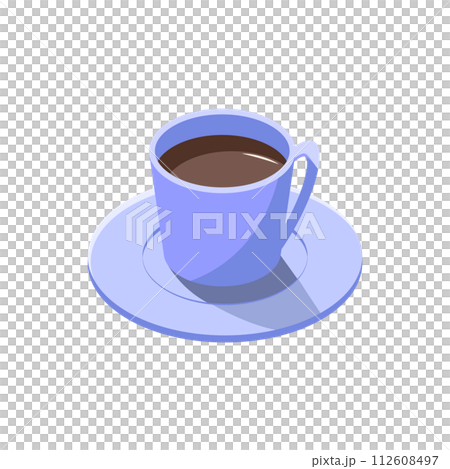 アイソメトリックのイラスト_青いマグカップ アイソメトリックのイラスト_青いマグカップ 112608497