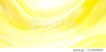 揺らめくような曲線を描く明るい黄色のアブストラクト背景 揺らめくような曲線を描く明るい黄色のアブストラクト背景 112608642
