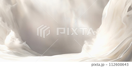 白い霧のようなシルクのようなロマンチックなアブストラクト背景　「AI生成画像」 112608643