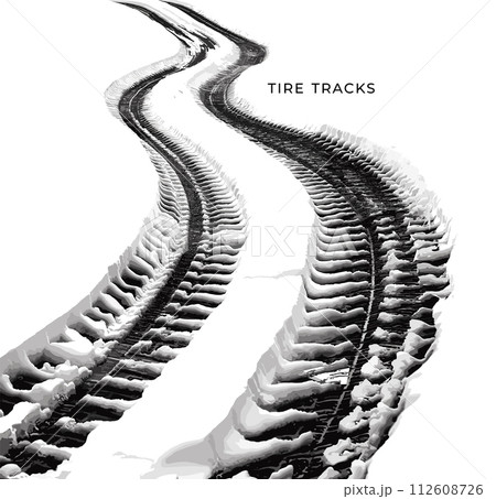 Tire tracks vector illustration 112608726