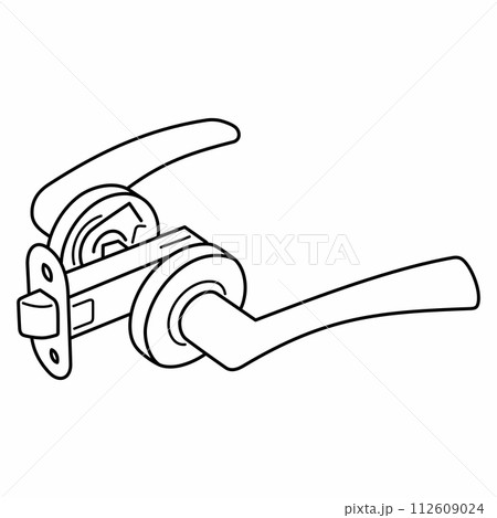 Door lock device outline vector Door lock device outline vector 112609024