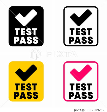 Test Pass vector information sign Test Pass vector information sign 112609237