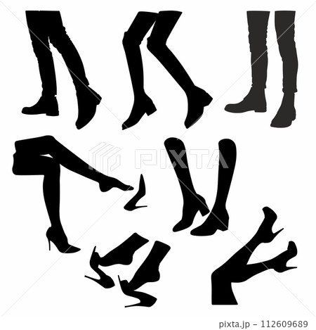 Women and men shoes on feet 112609689