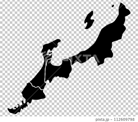 北陸4県ゆるいイラスト_黒ベタ 112609798