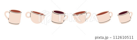 Coffee cups. Hand drawn elements for cafe menu, coffee shop. Vector illustration. Coffee cups. Hand drawn elements for cafe menu, coffee shop. Vector illustration. 112610511