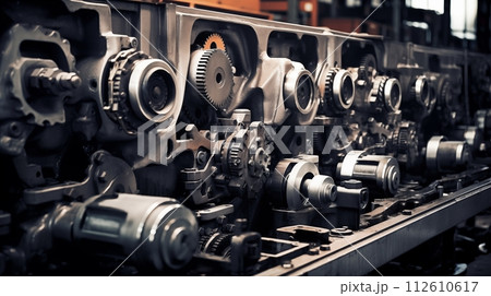 Machinery for engine manufacturing processes.AI Generated 112610617