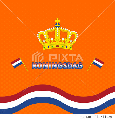 Koningsdag and Crown from clay. English translation Kings Day. Koningsdag or Kings Day Concept in the Netherlands Koningsdag and Crown from clay. English translation Kings Day. Koningsdag or Kings Day Concept in the Netherlands 112611026