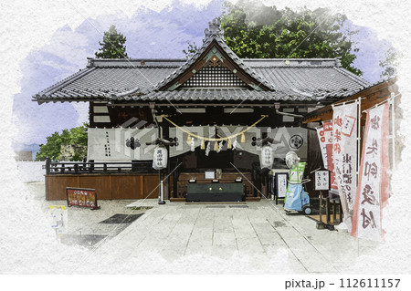 水彩画風　上田城　真田神社　長野県上田市 112611157