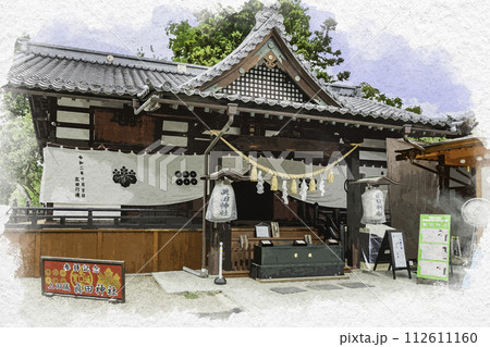 水彩画風　上田城　真田神社　長野県上田市 112611160