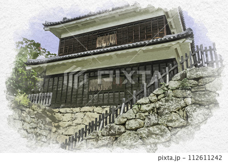 水彩画風　上田城　南櫓　長野県上田市 112611242